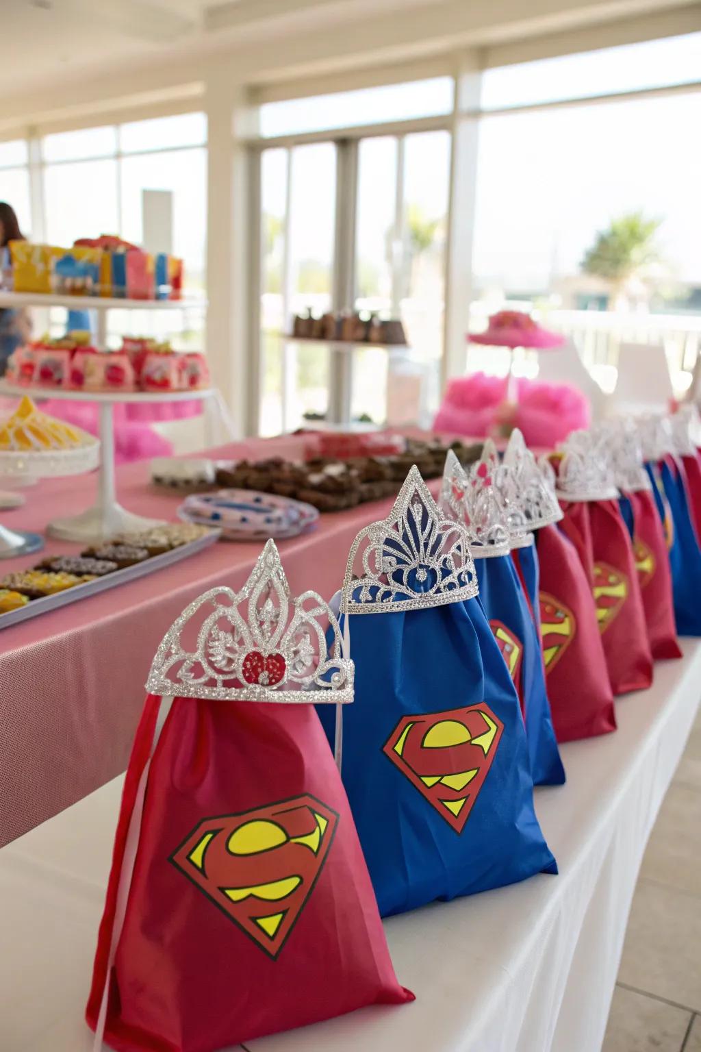 Thoughtfully arranged gifts reflecting each child's theme.