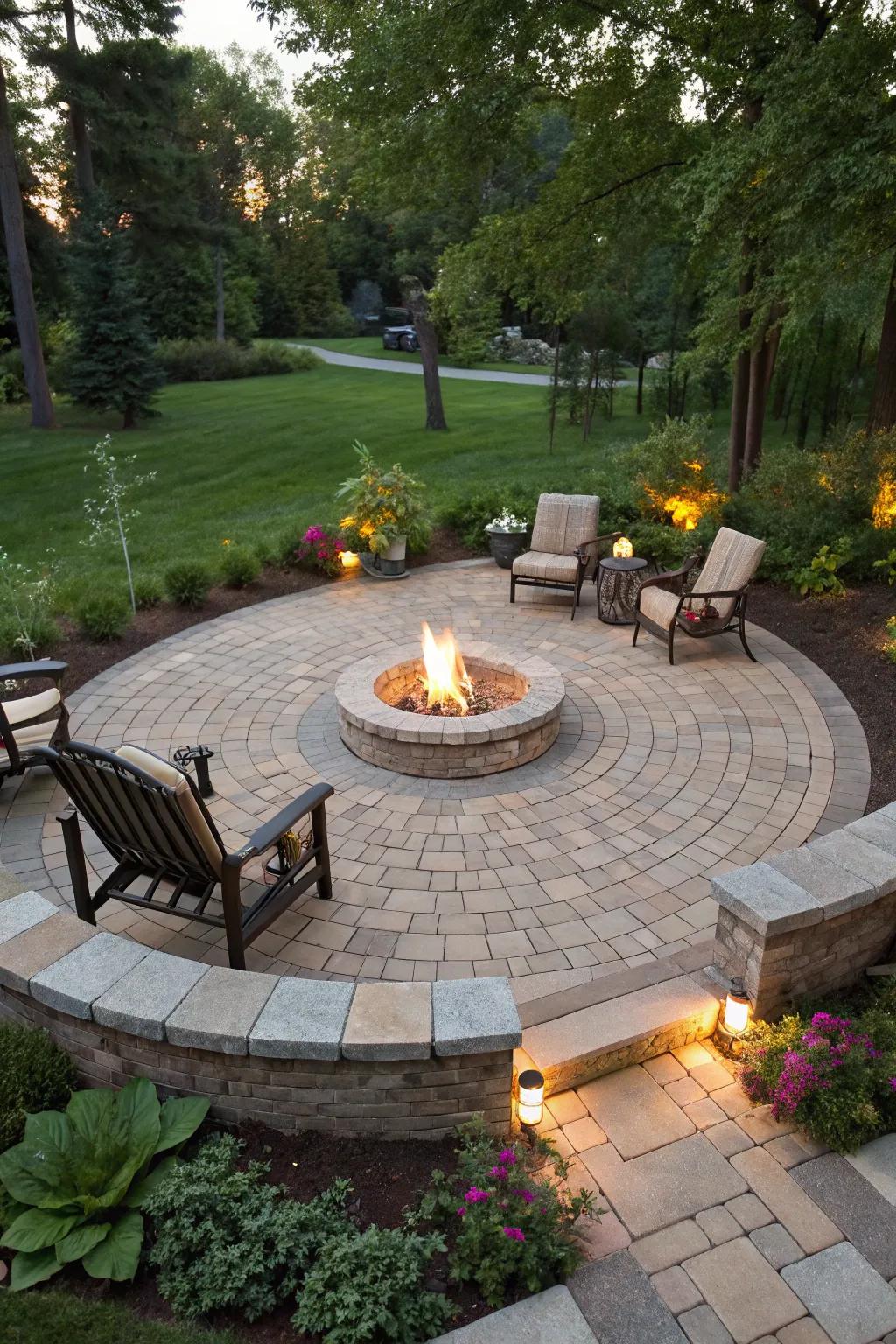 Create a statement with a circular block design.