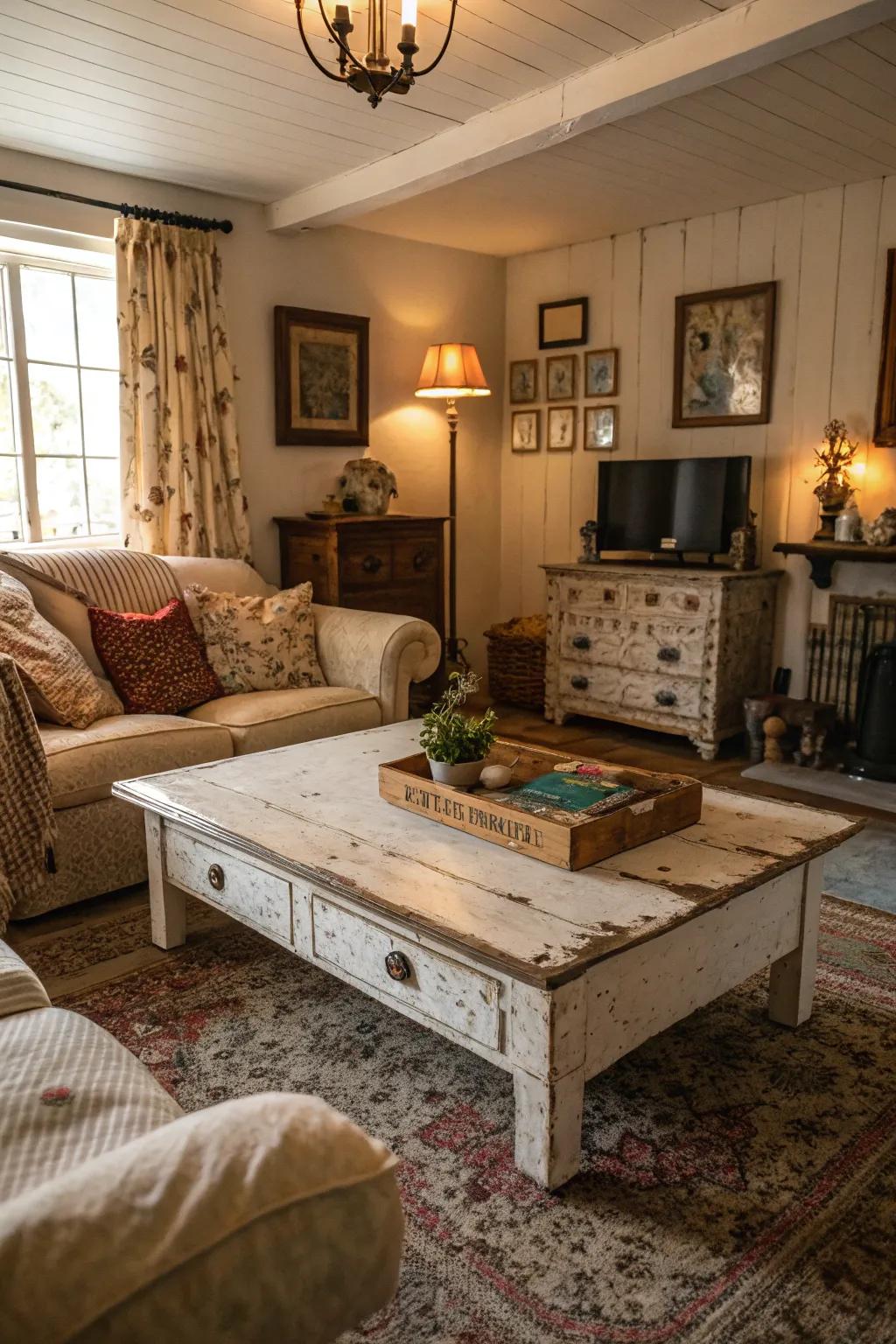 Retro furniture injects character and history into the space.