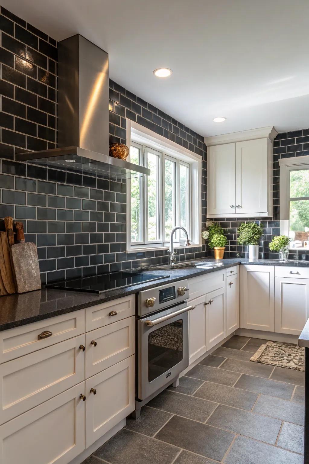 Contrasting colors create bold and eye-catching focal points in kitchens.