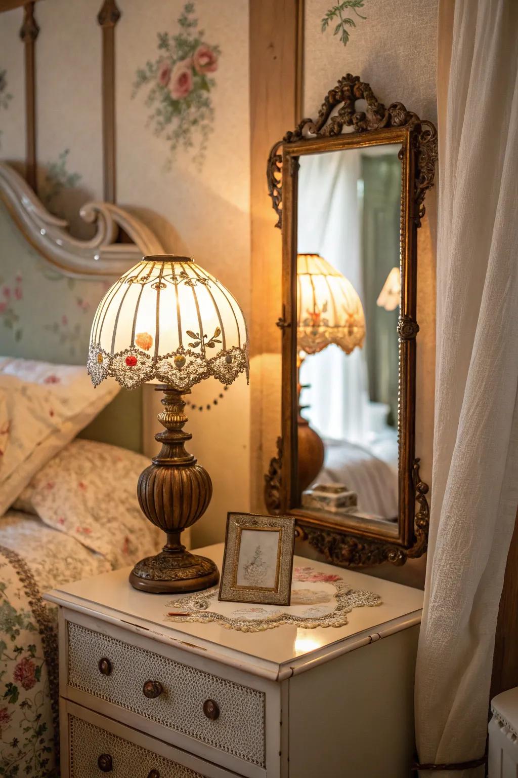 Pre-owned articles impart distinctive charm to any bedroom.