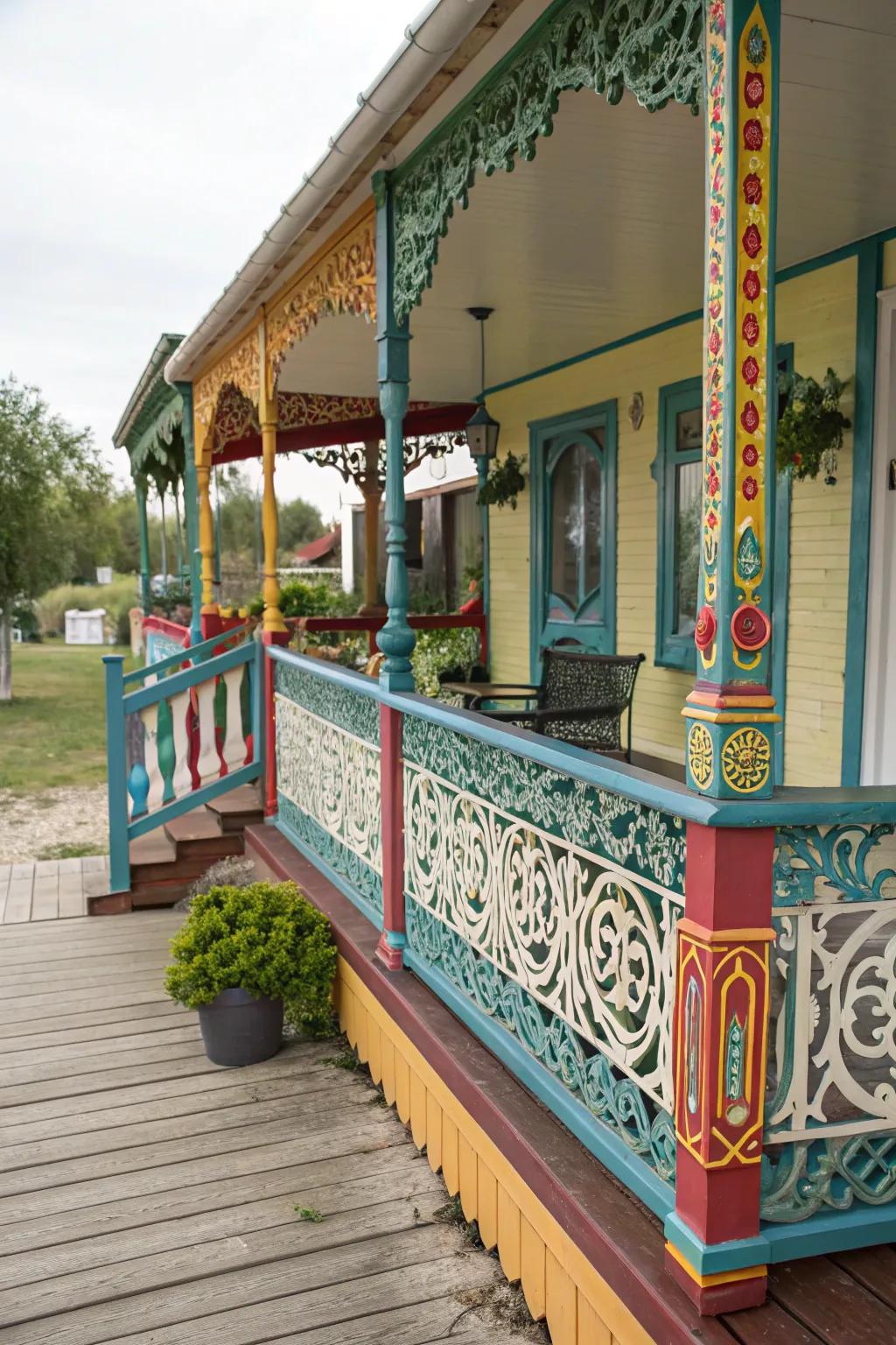 Decorative barriers add character and safety to your porch space.