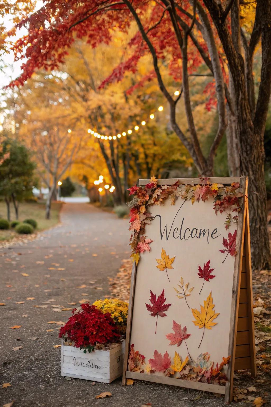 Seasonal decorations contribute a timely charm to your welcome board.