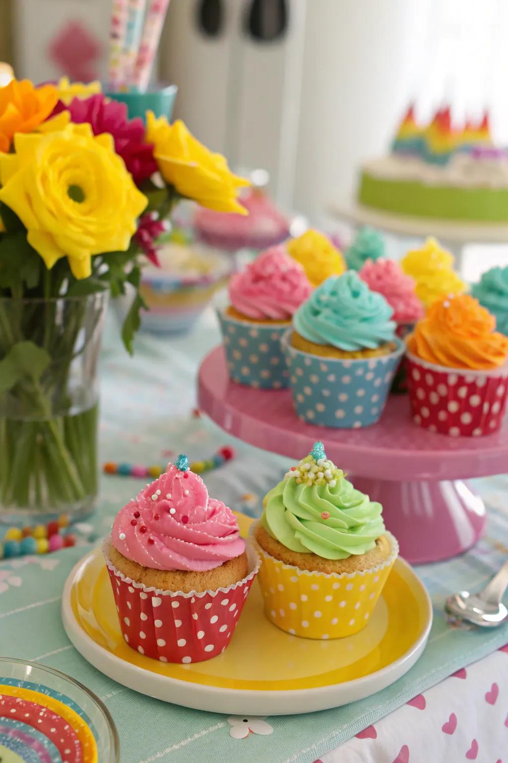 Cupcakes that are colourful and add colour to any occasion.