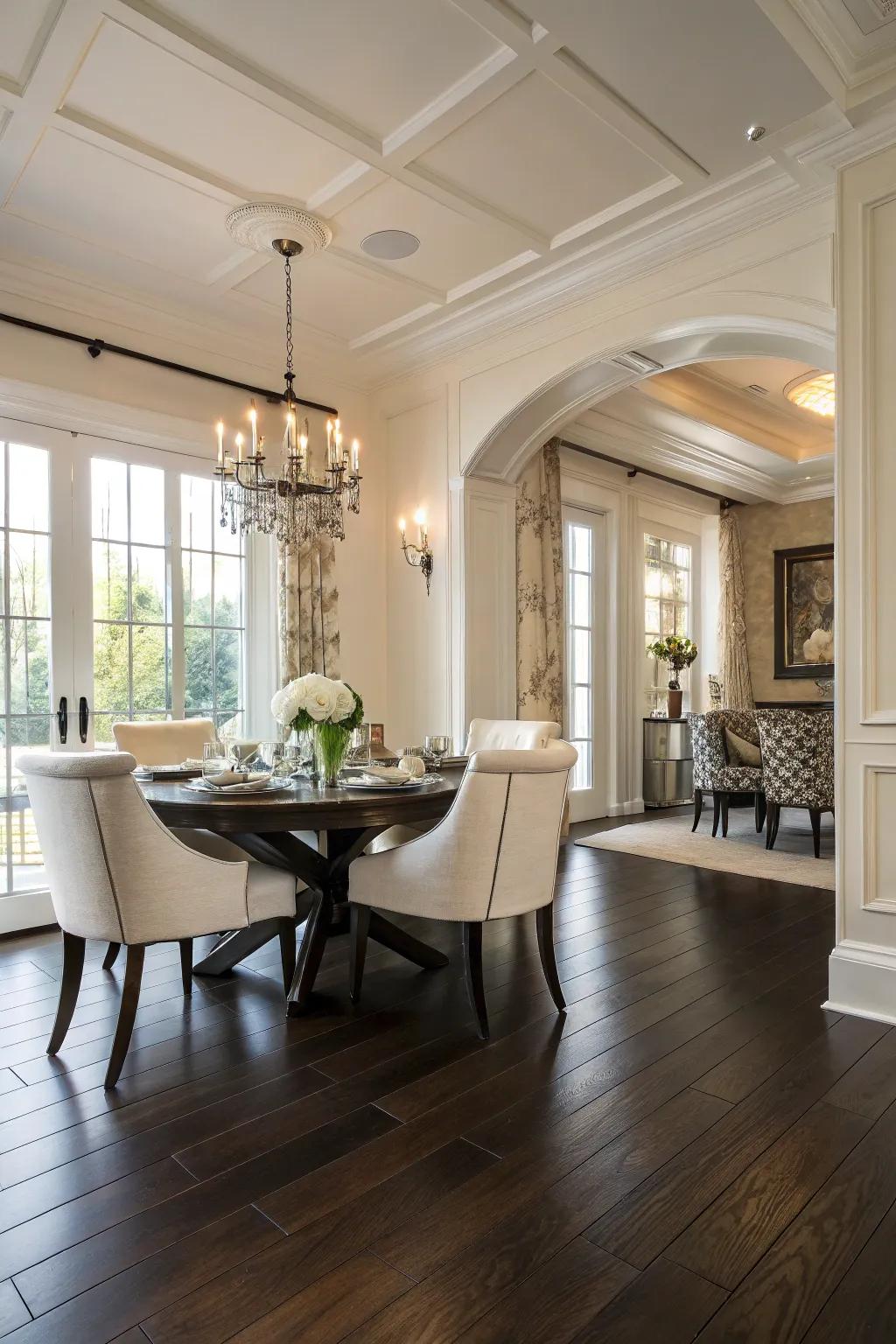 Creamy white walls give off a soft, welcoming vibe.