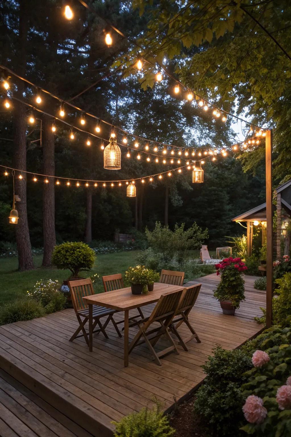 Change your deck with enchanting lighting solutions.