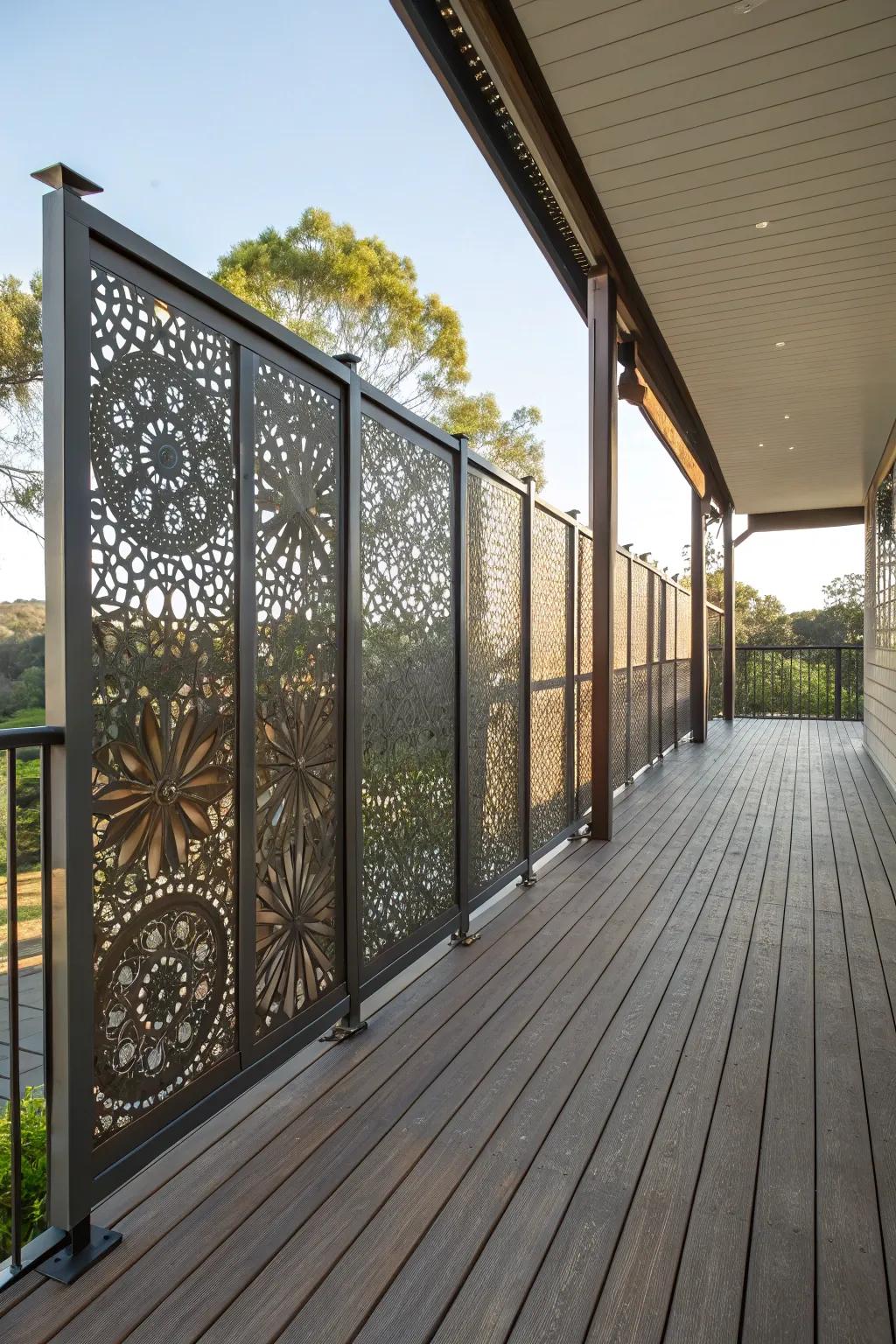 Elevate your deck with decorative metal panels.