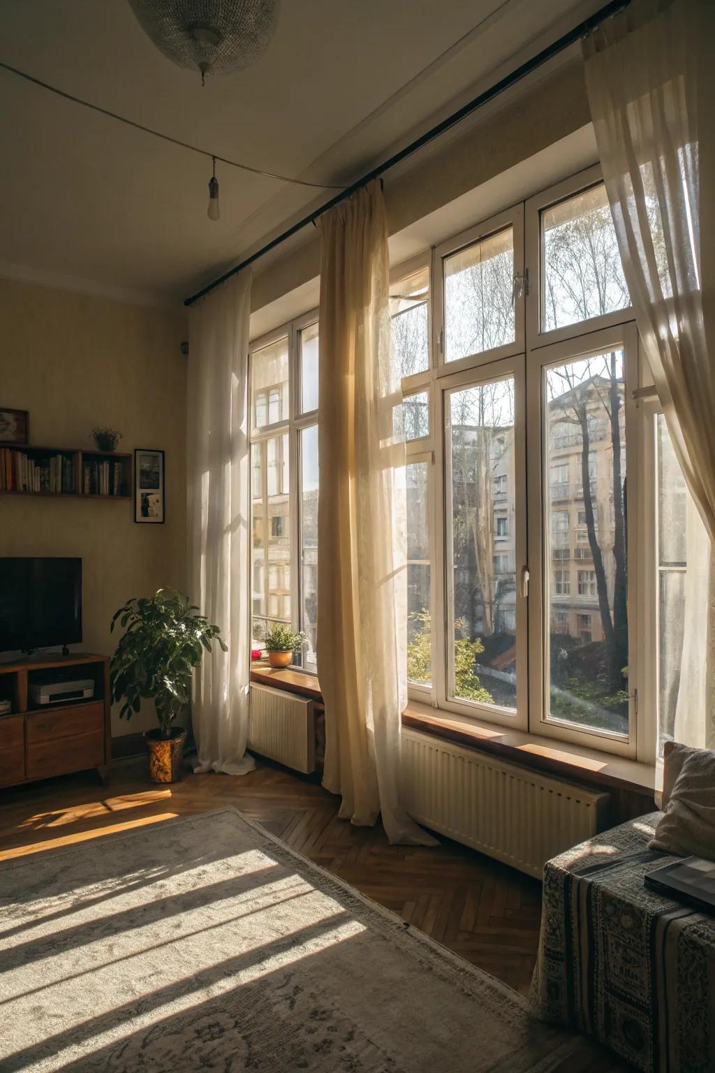 Natural light can dramatically improve the perceived size of your apartment.