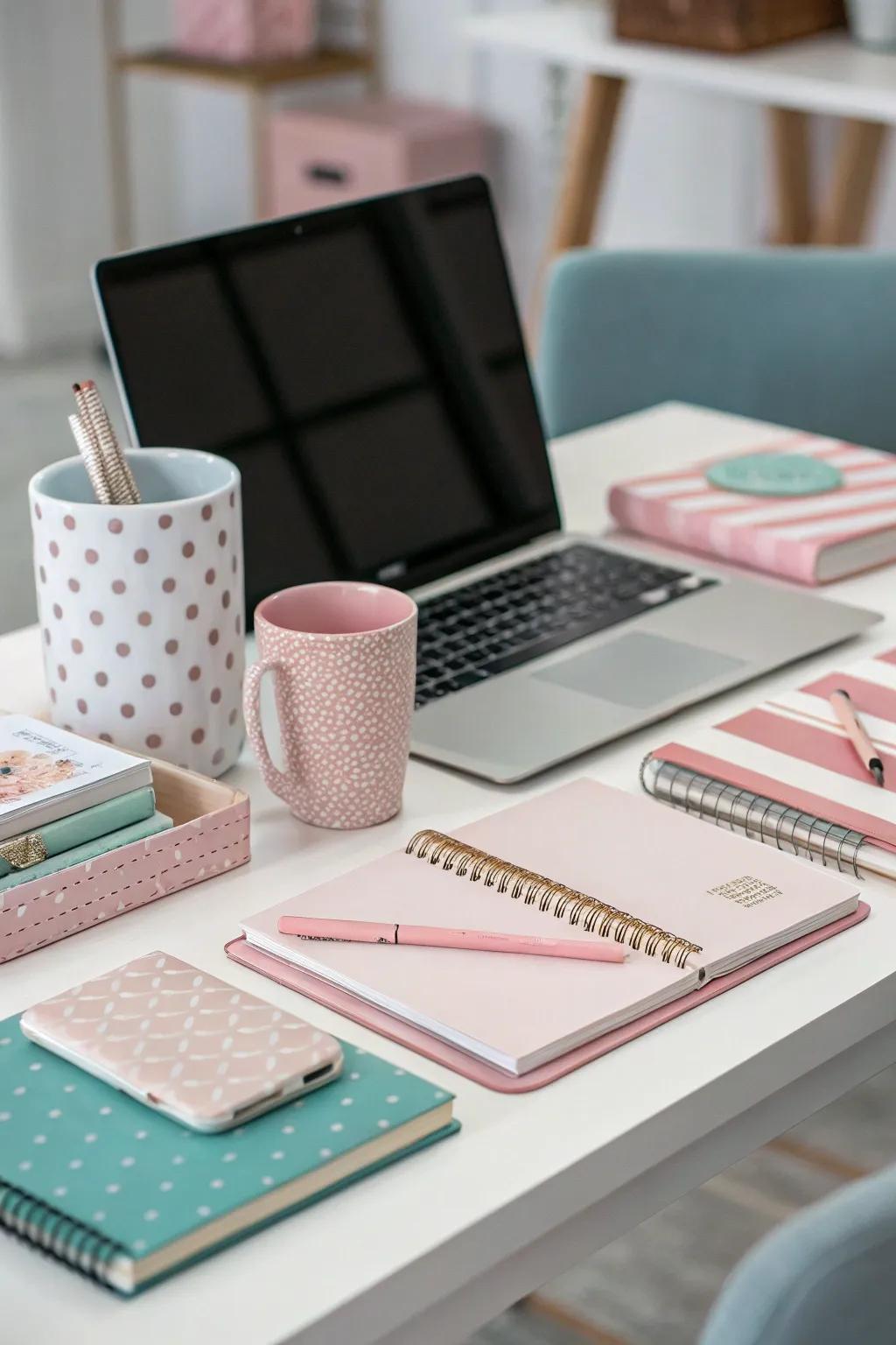 Using a color scheme creates an appealing workspace.