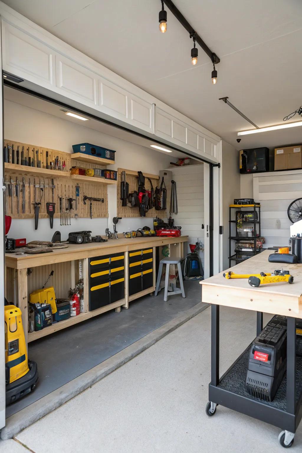 A workshop wonderland situated directly inside your garage.