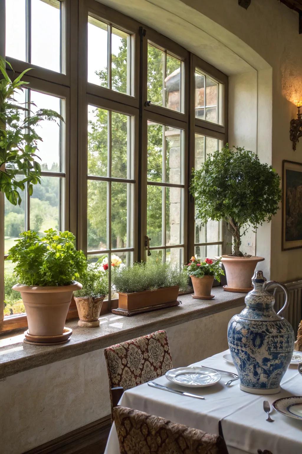 To give your dining room more life, add green accents.