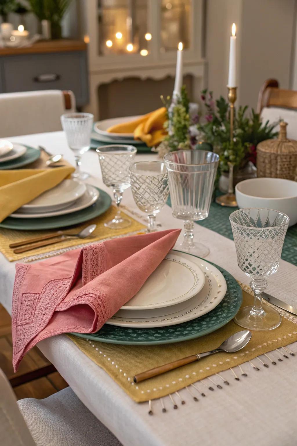 A well-balanced color scheme elevates the dining setting.