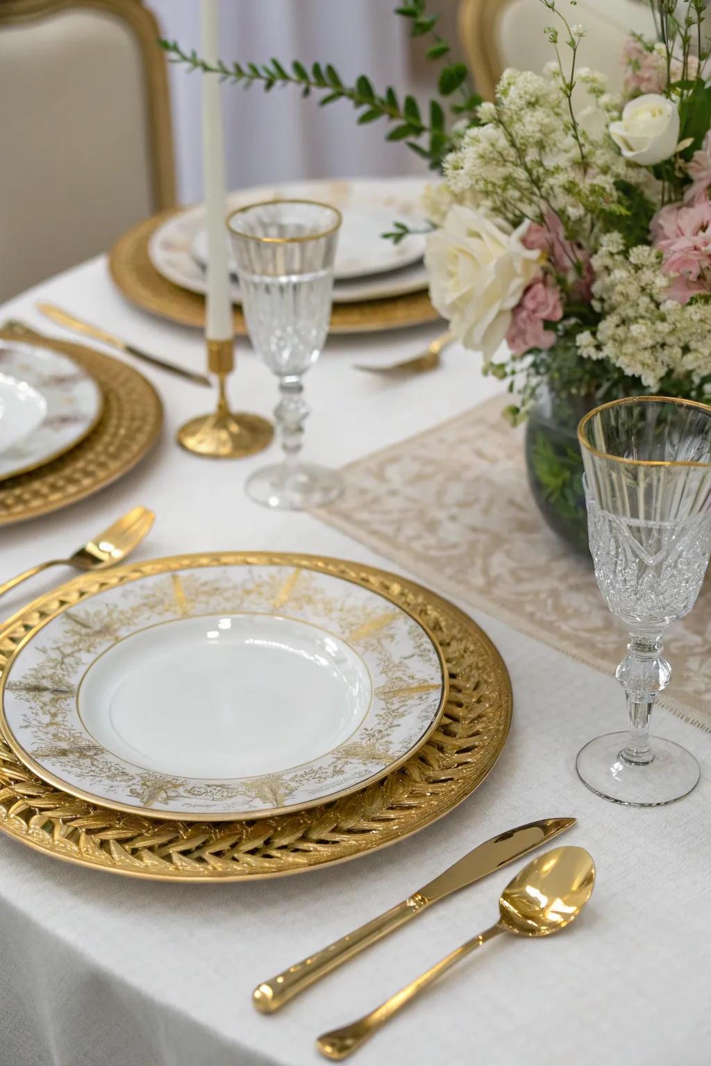 Elegant table arrangements with gold details elevate the Diwali dining experience.