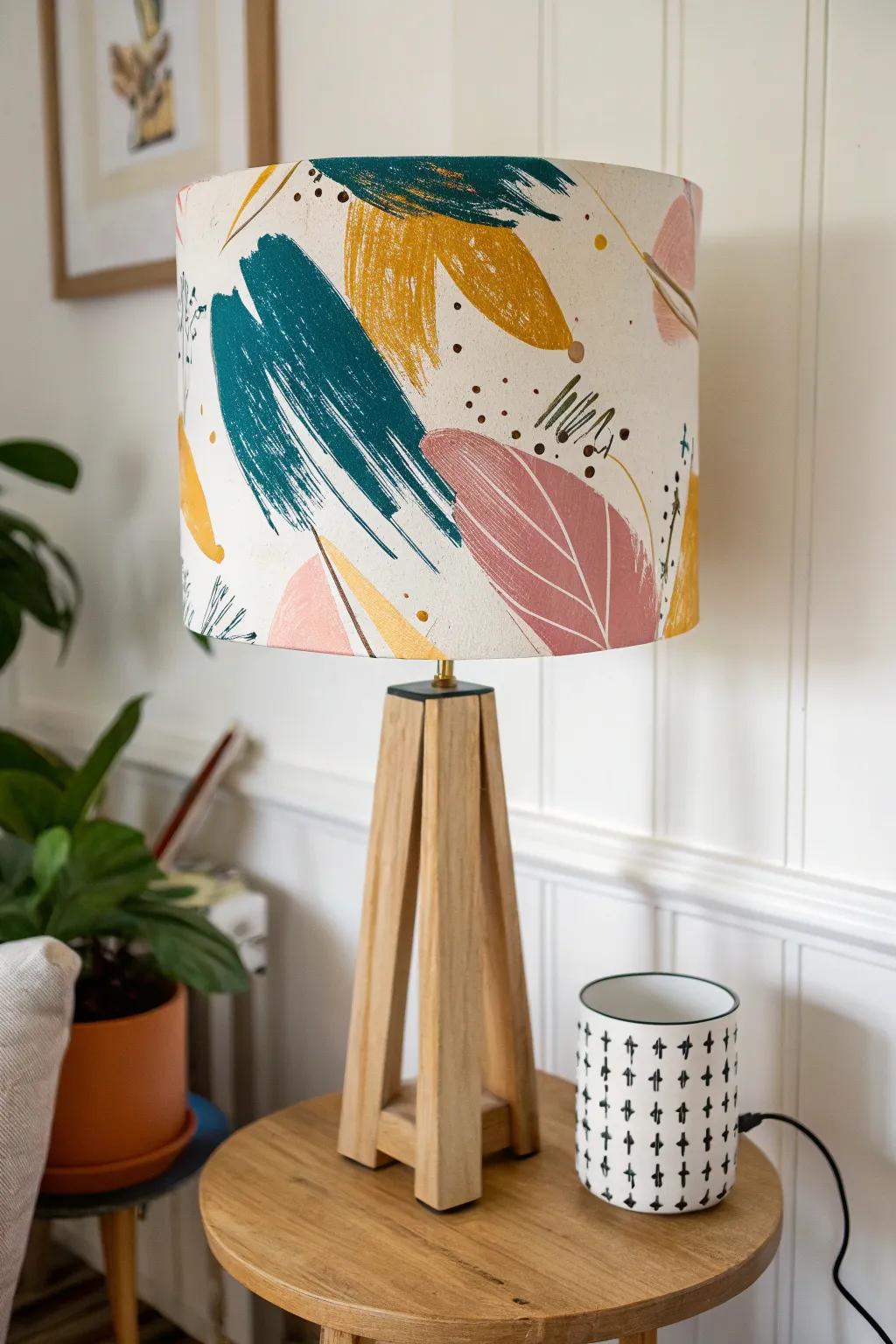 With a burst of abstract artwork, you can illuminate your space. 🎨✨ #DIYLampshade #ScandinavianStyle