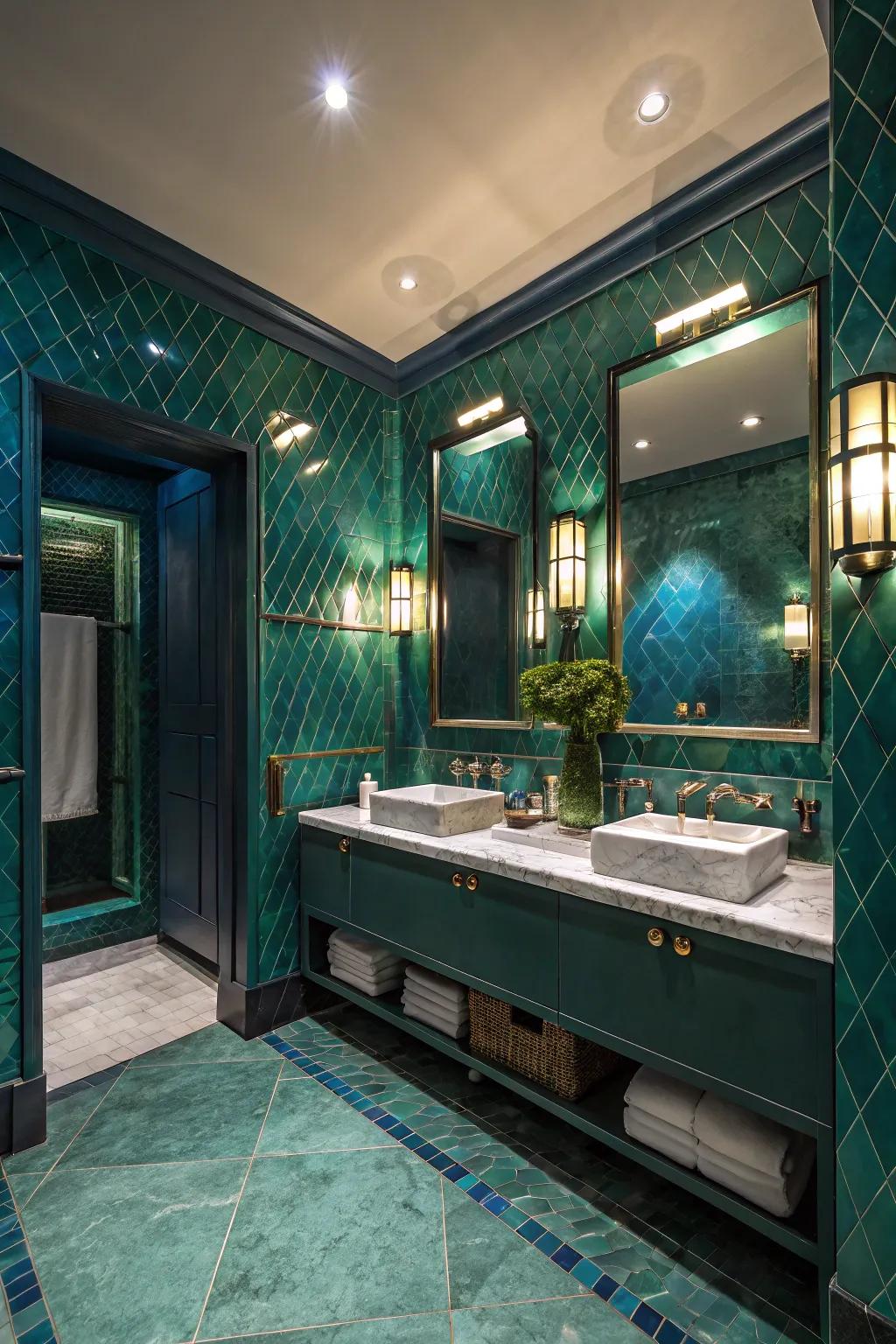 Sensational accent colors create drama.