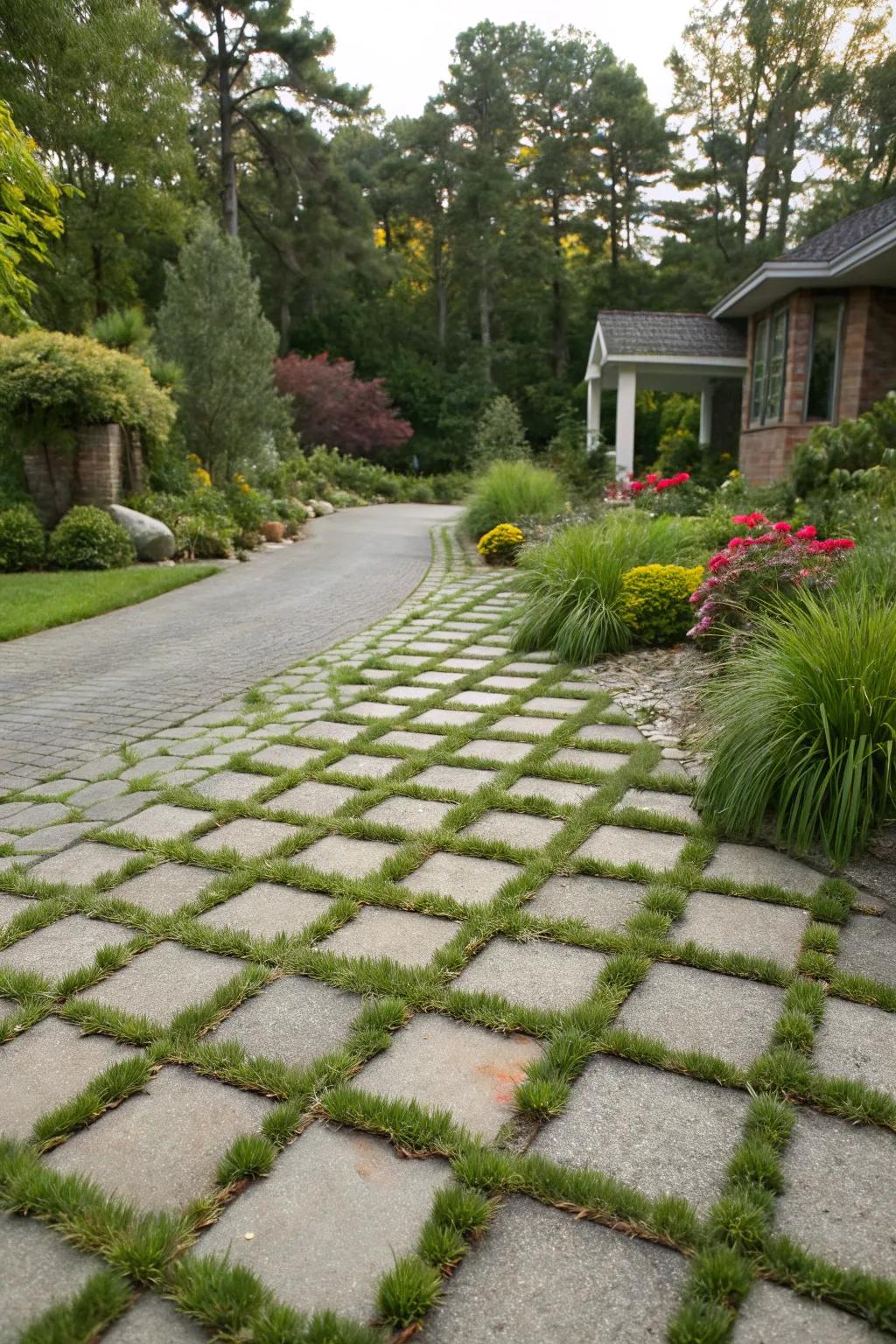 Permeable pavers offer eco-friendly benefits with a natural aesthetic.