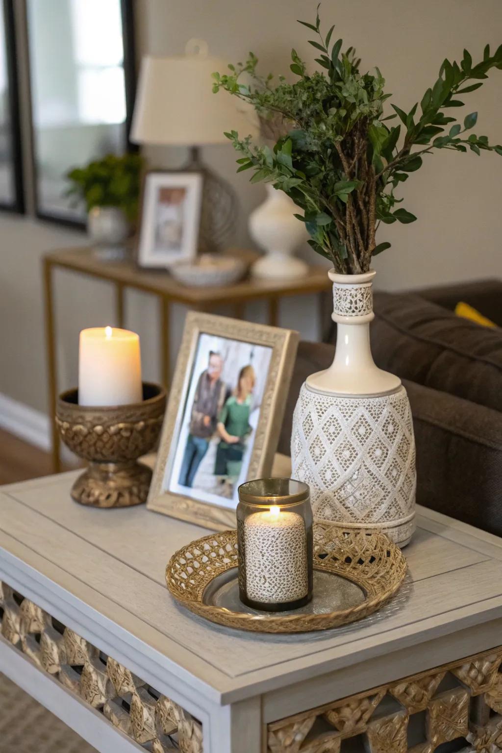 Personalize your space with framed photos.