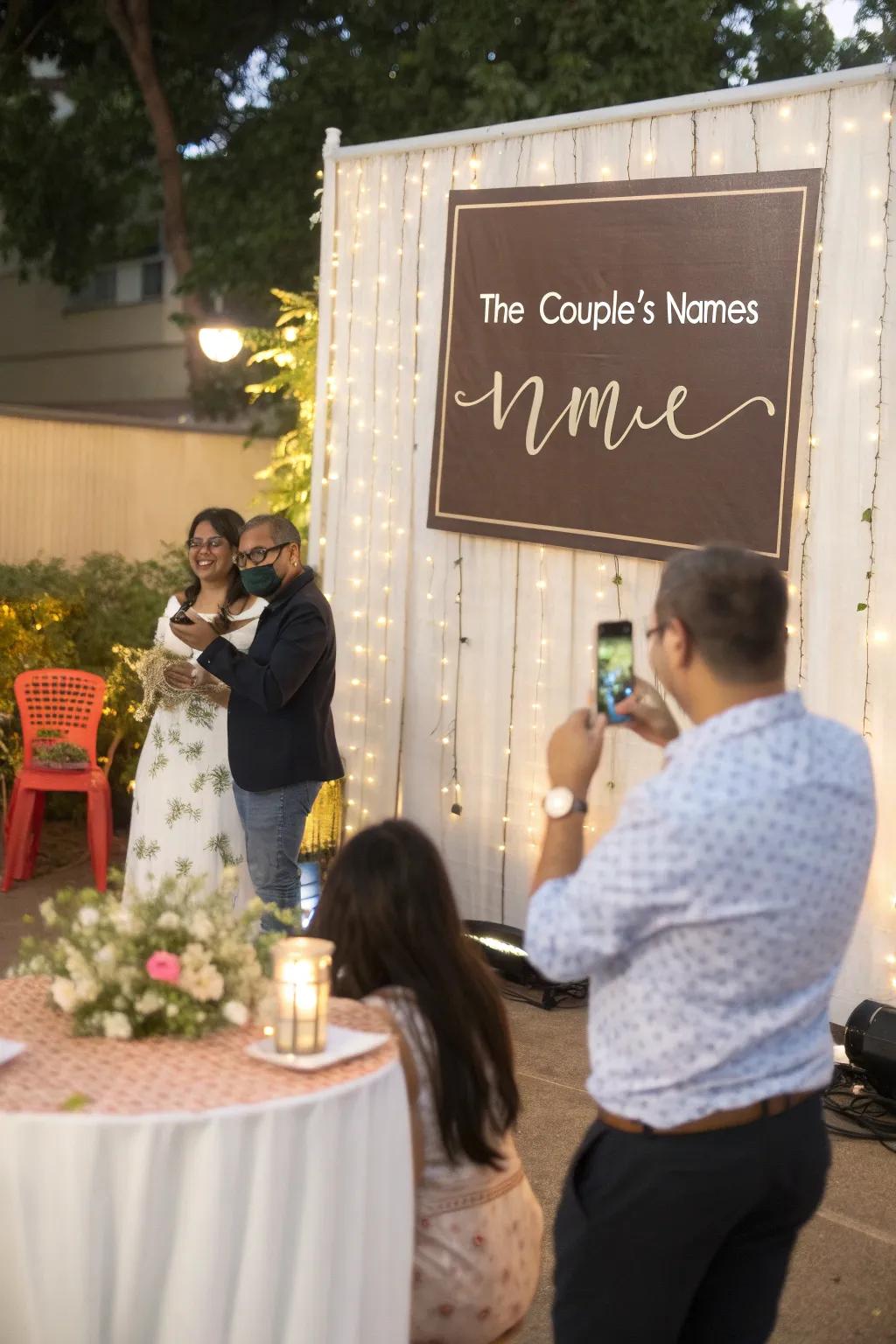 Personalized signage adds a unique detail to the celebration.