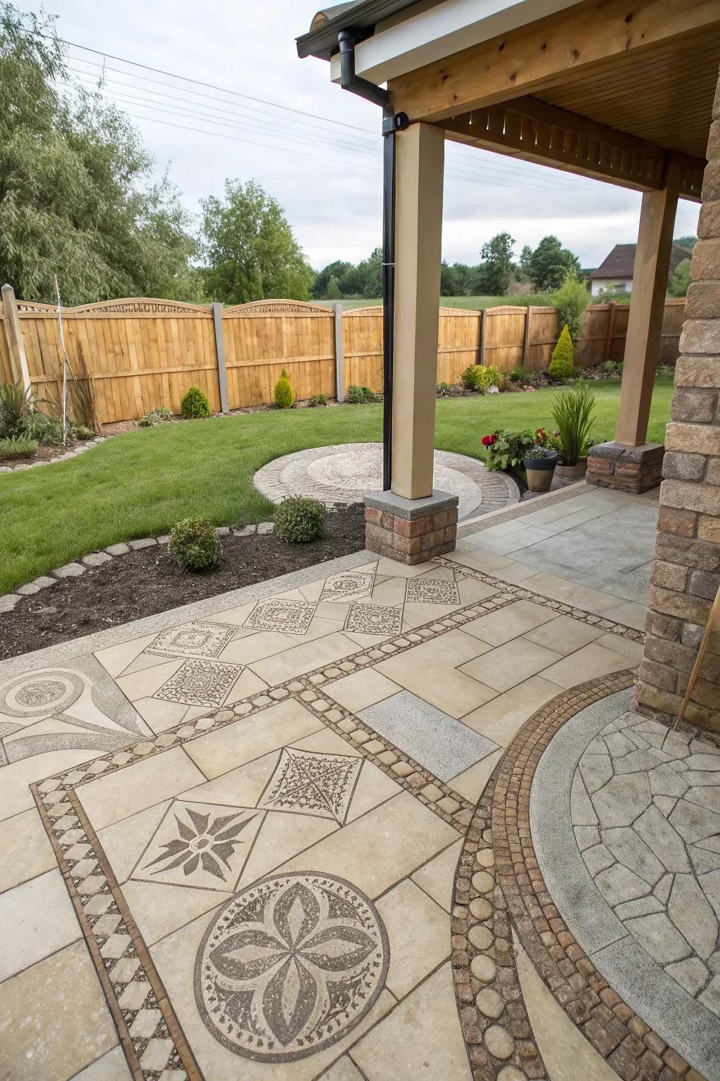 Elevate your patio with chic and resilient boulder paving.
