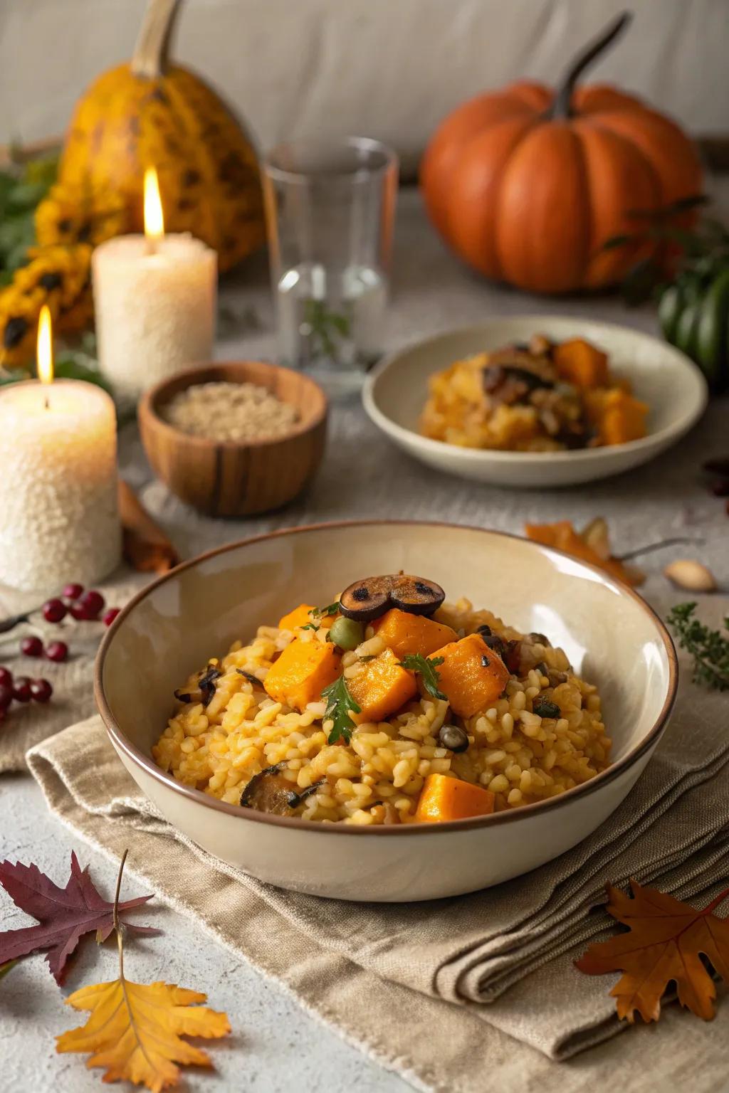 Satisfying dishes like butternut mash and fungi farrotto warm the soul.