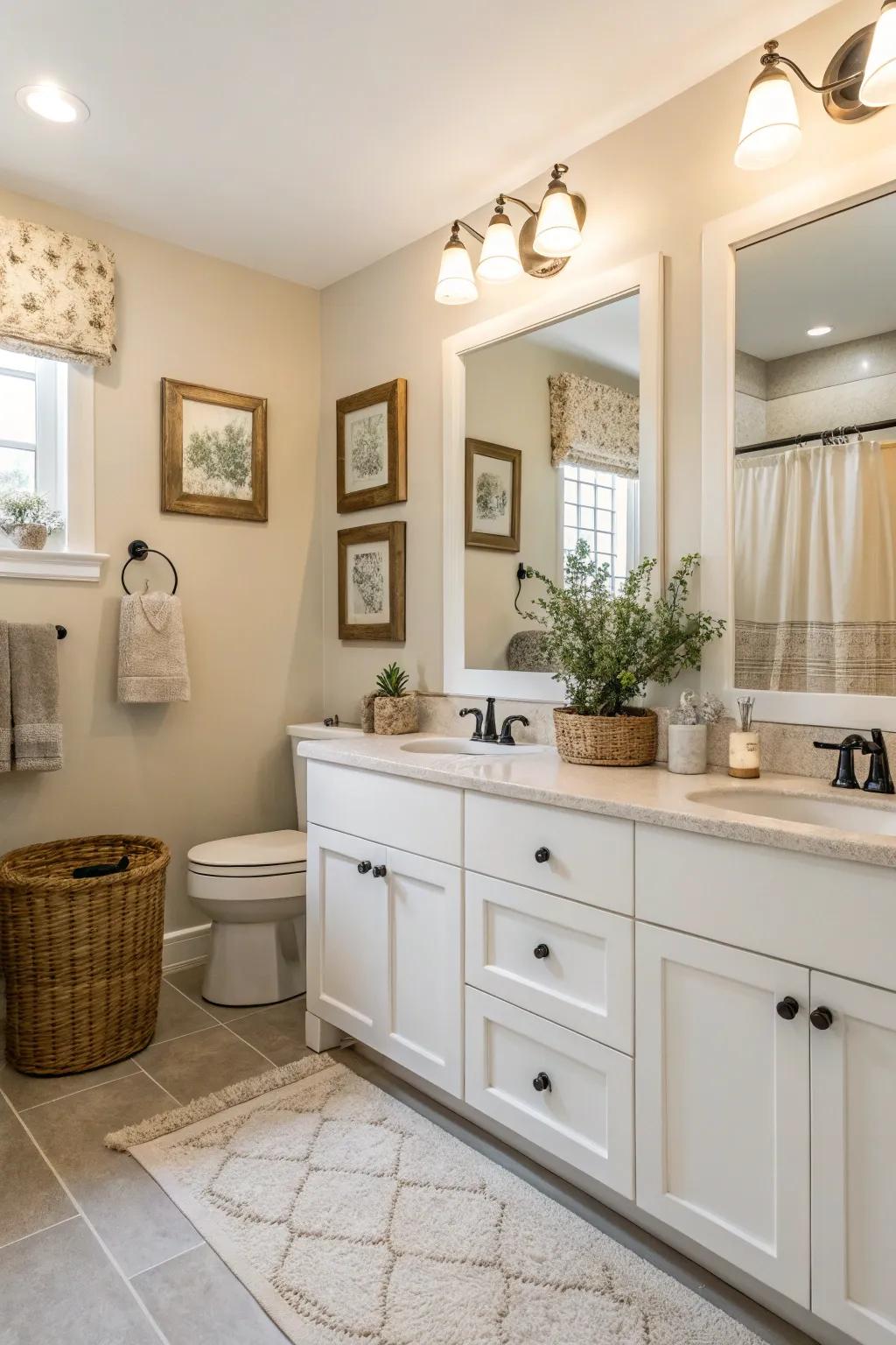 A bright, airy family bathroom that feels like a warm embrace.