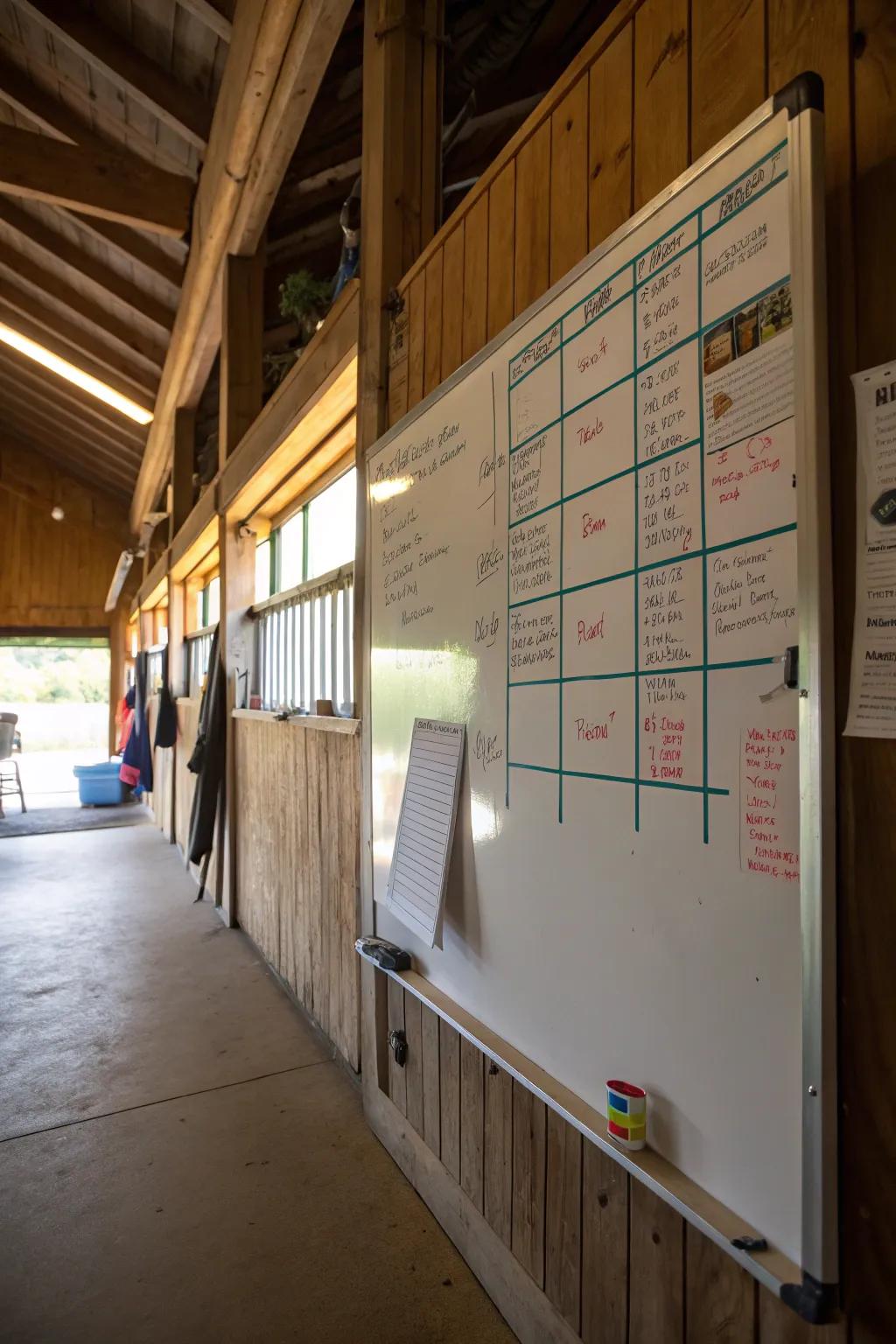 Keep track of vital information using a handy whiteboard.