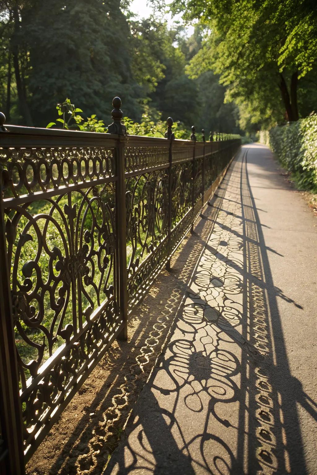 Incorporate artistic sophistication through intricately patterned fencing.