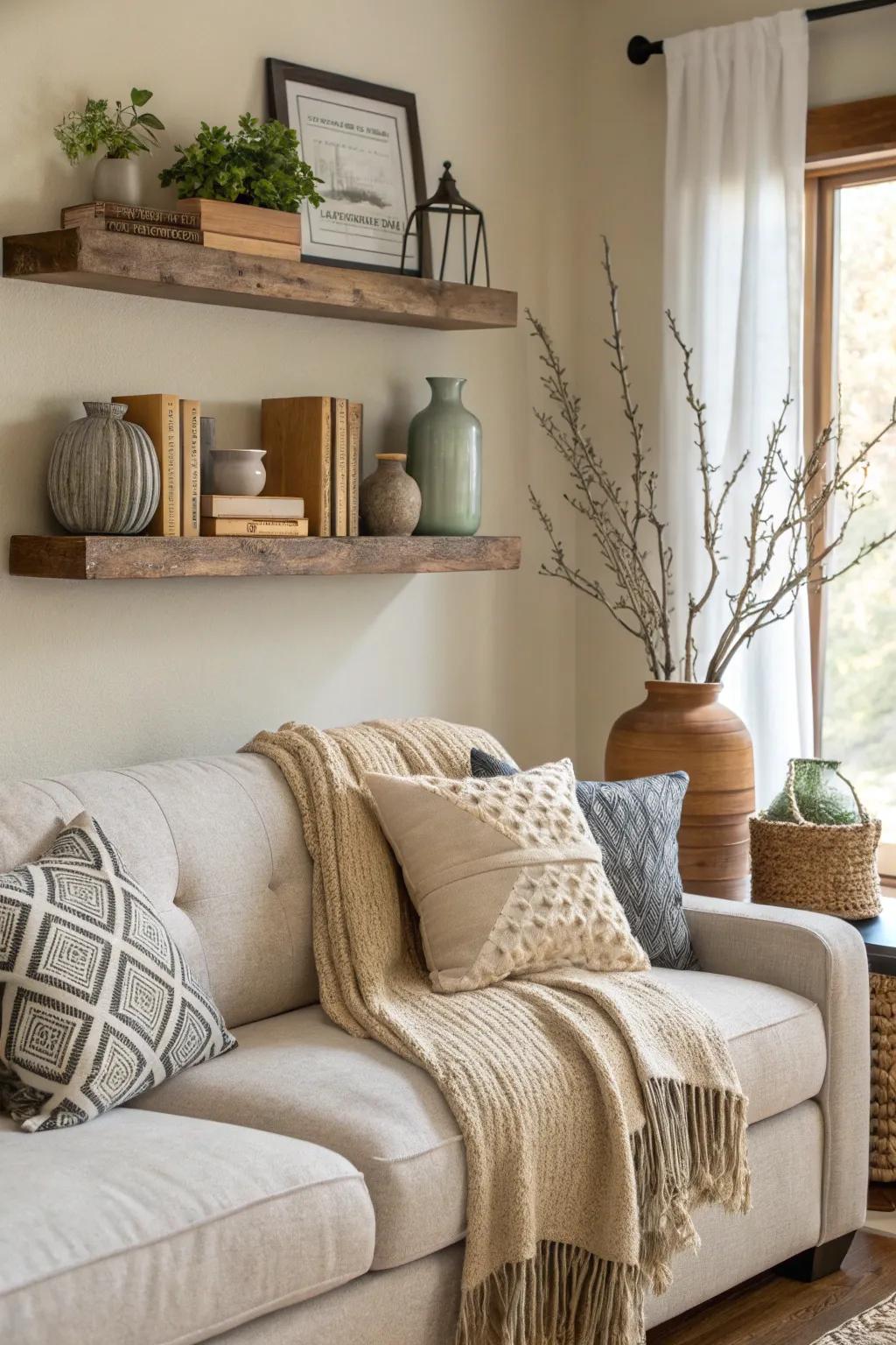 Mixing textures creates a dynamic and inviting visual.