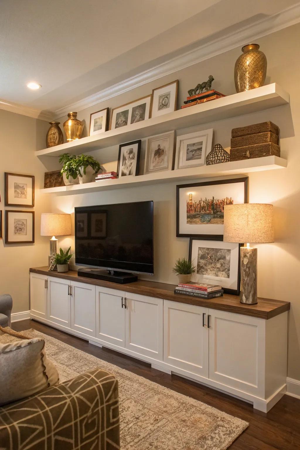 Design an artistic display around your TV.