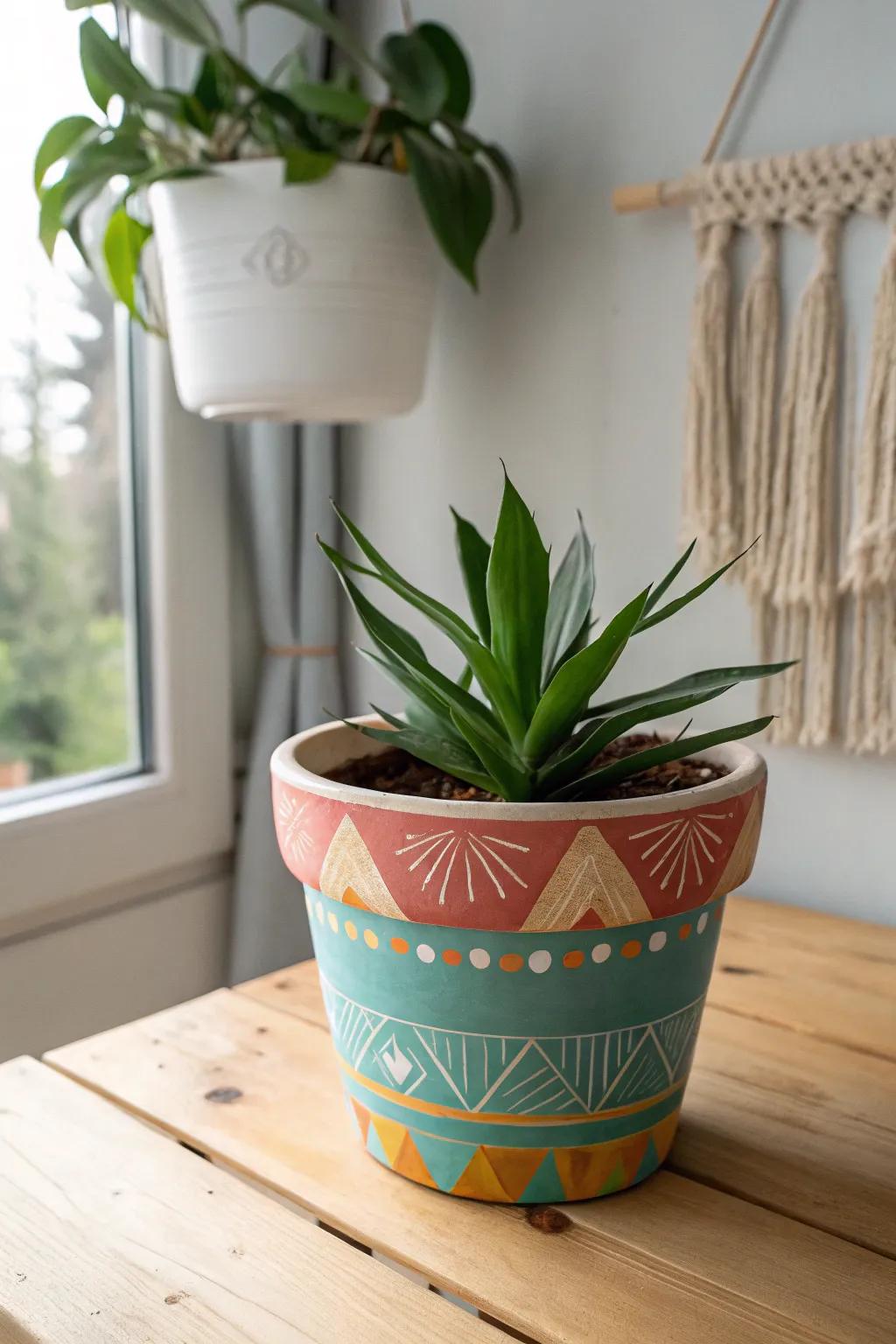 Illuminate your area with this vibrant, handcrafted flora container&mdash;a flawless fusion of Scandinavian minimalism and boho allure.