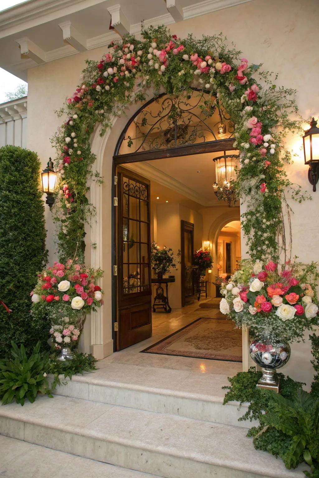 Create a grand entrance with stunning floral decor.