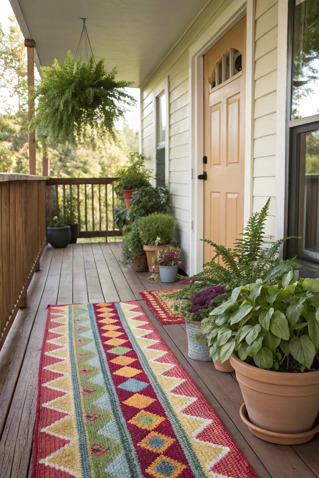 Achieve entryway harmony by carefully matching your rug with the neighboring decor.