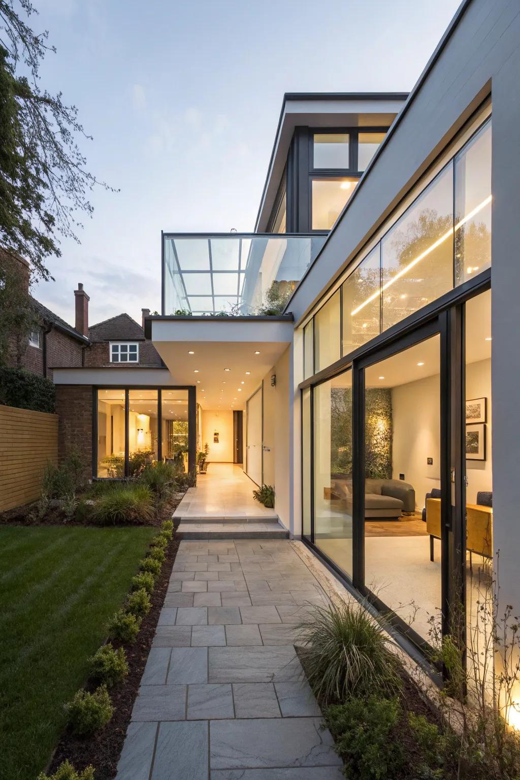 A creative lightwell maximizing natural light.