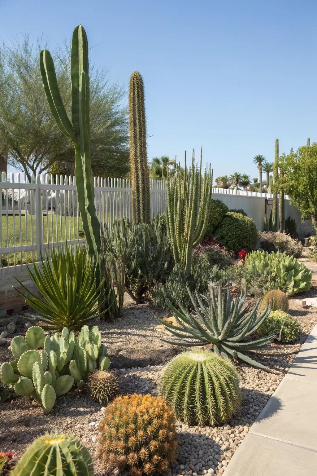 A tiered garden showcasing varied plant dimensions.
