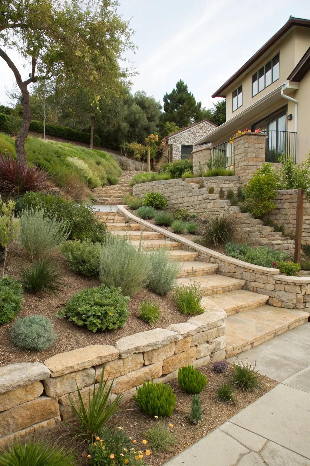 Terracing improves both appearance and functionality.
