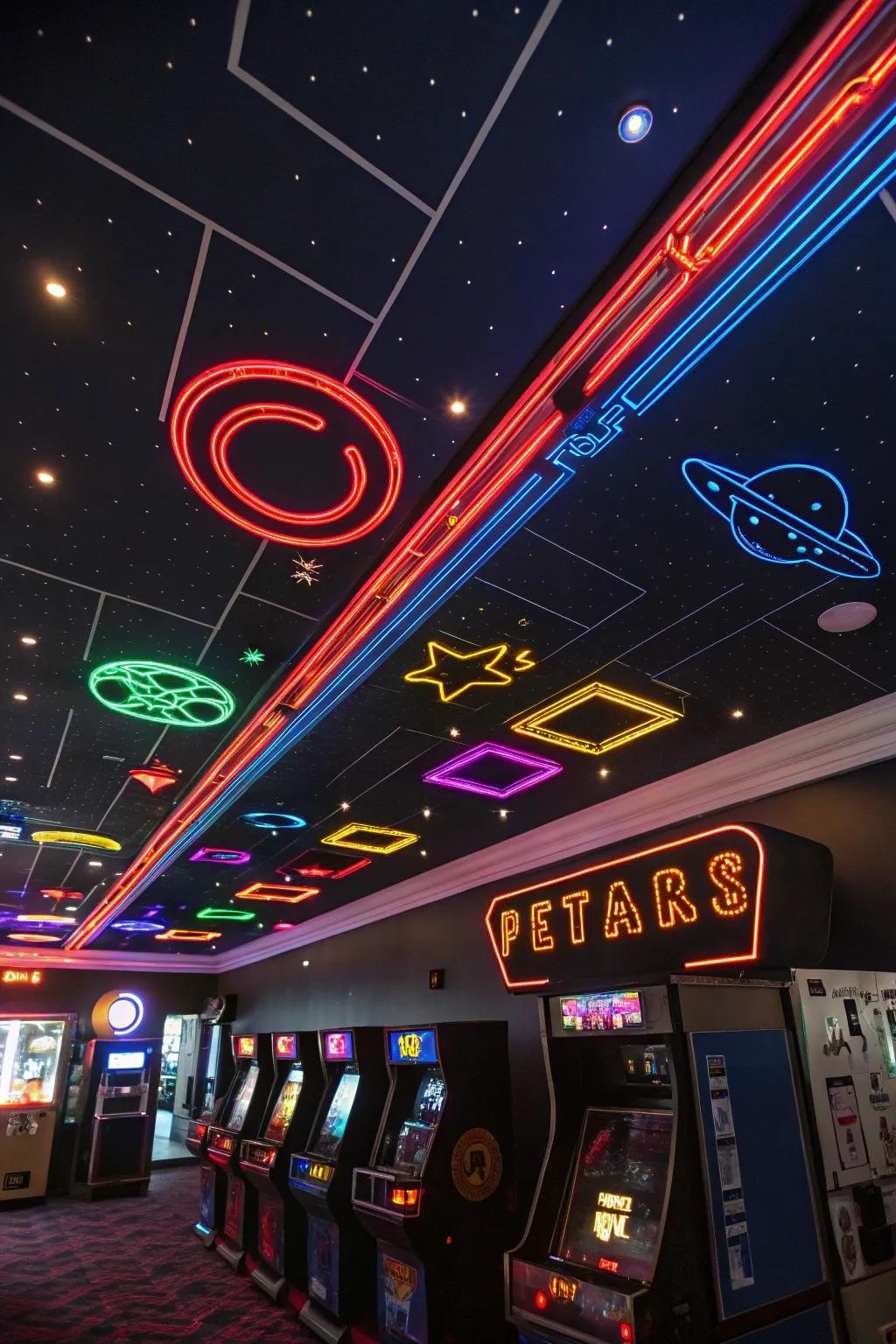 RetroGlow accents give a vintage-modern flair to your game room.