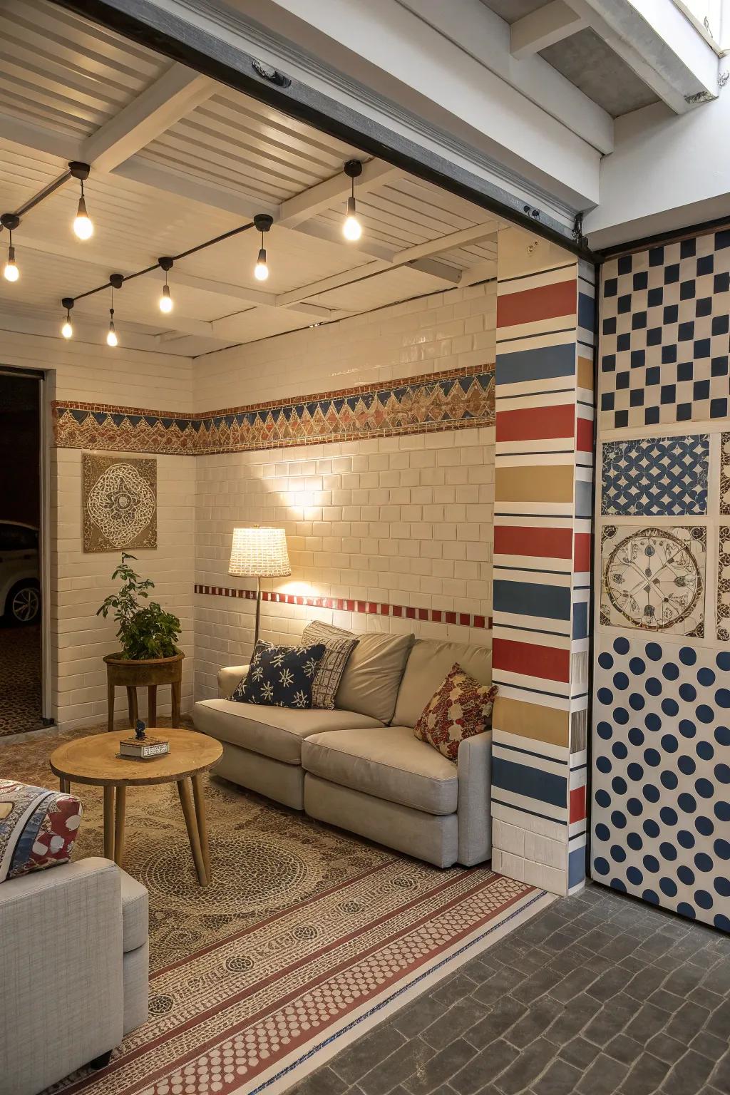 Make unique arrangements by mixing tile schemes.