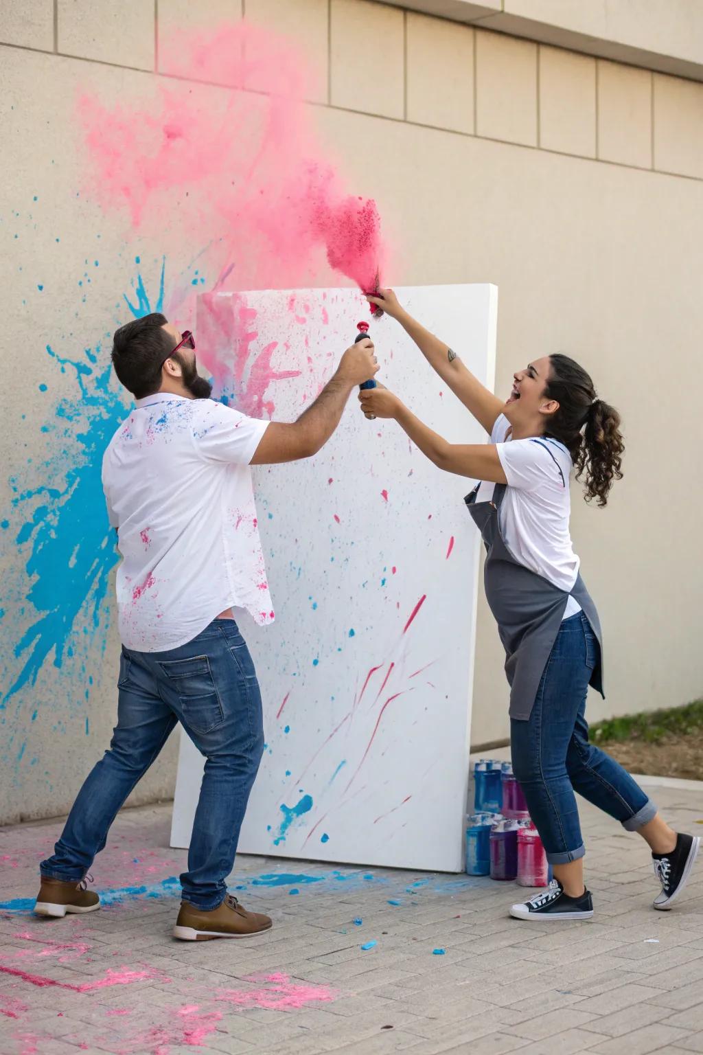 An artistic paint splash that morphs into a treasured memento.