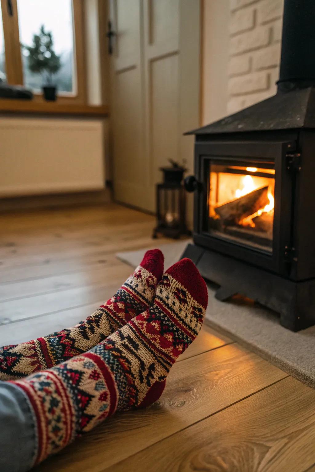 Warm and cozy socks perfect for relaxing at home.