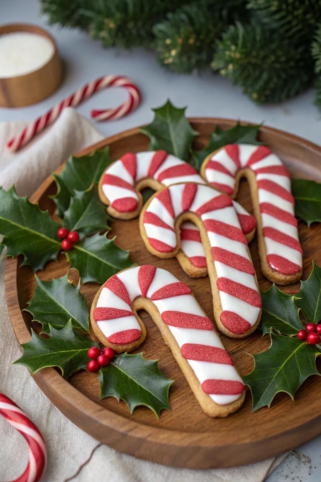 Candy cane treats inspired by peppermint.