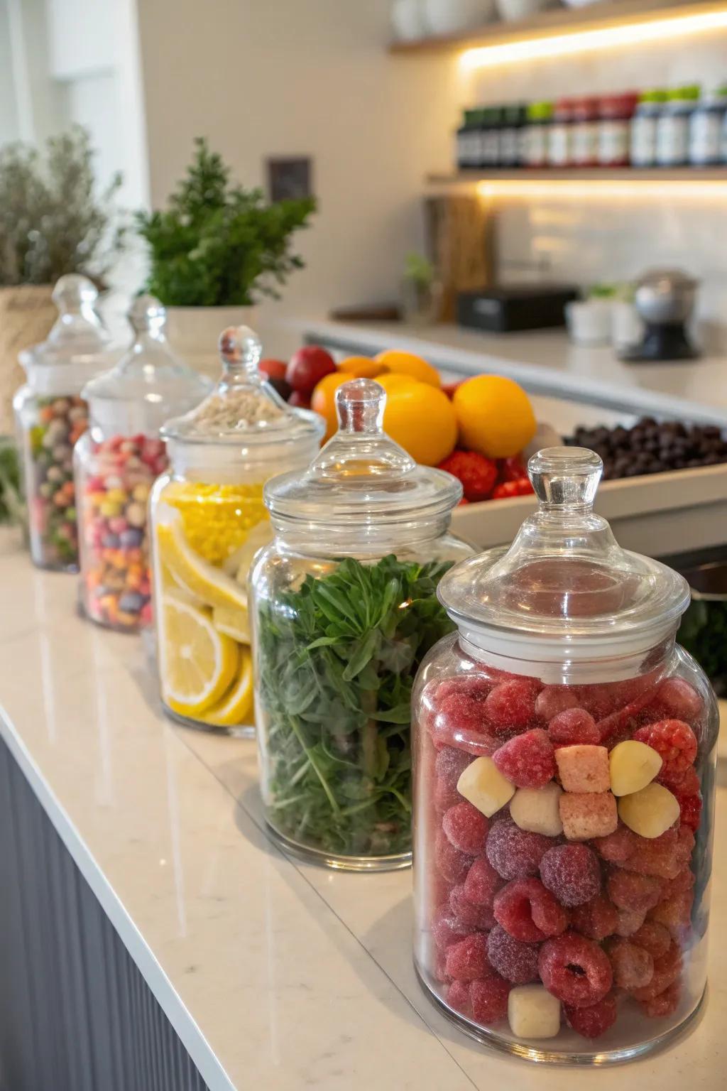 Pharmacist containers append sophistication and hue to any location.