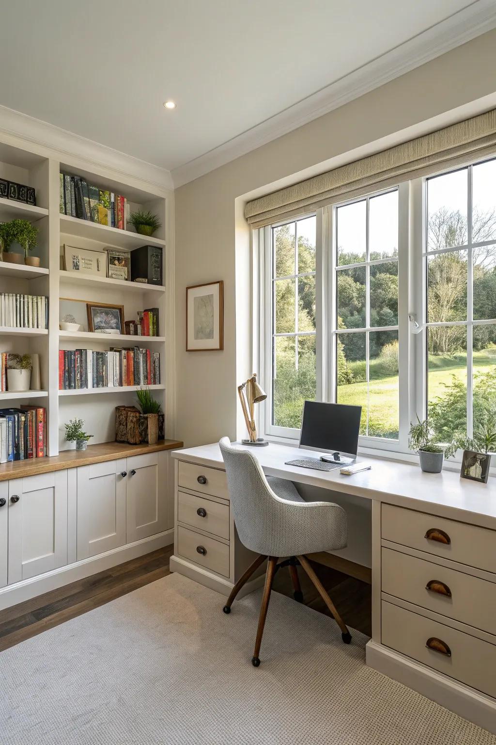 Natural light creates an open and energizing workspace.