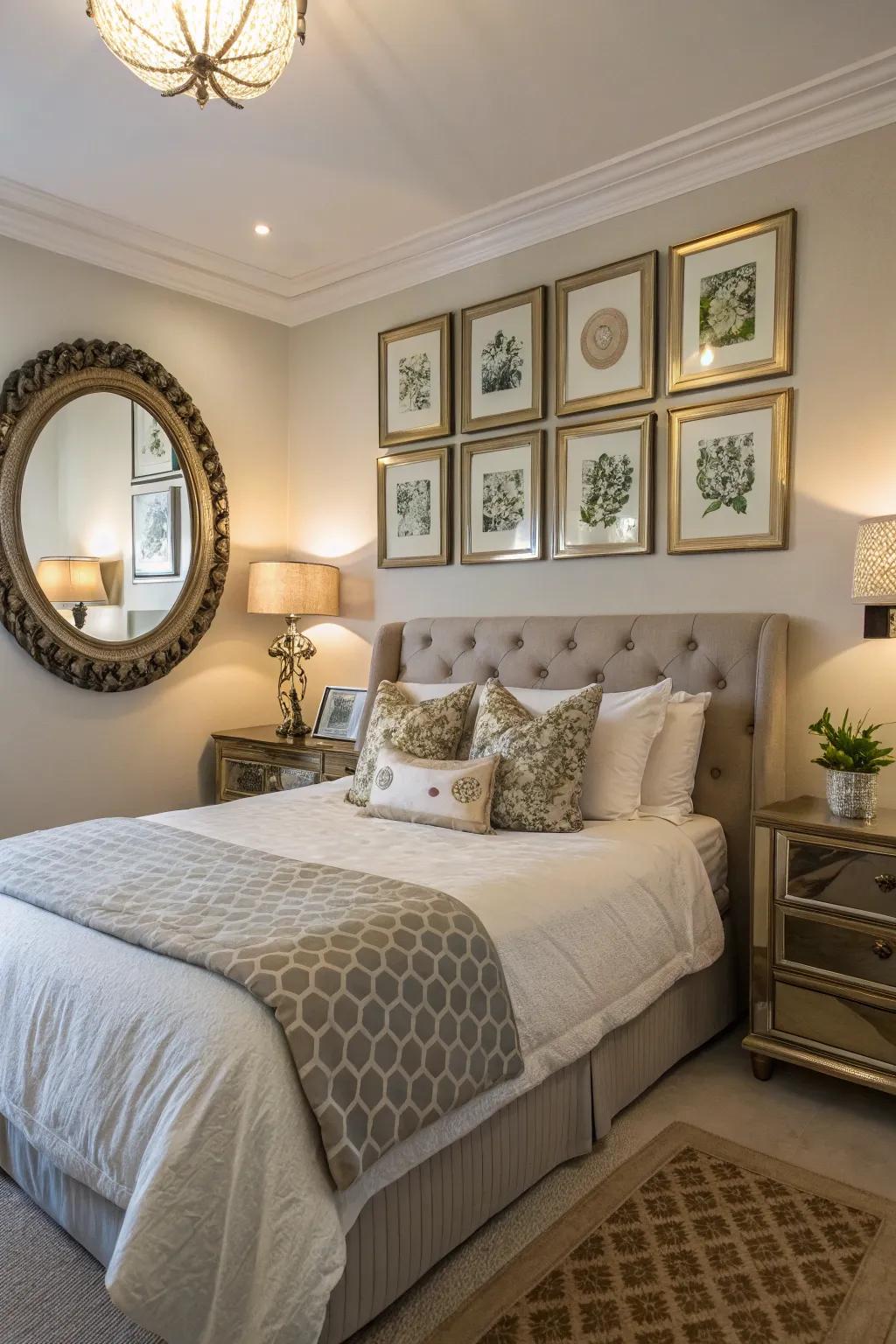 Ornamental accents impart individuality and style to the space.