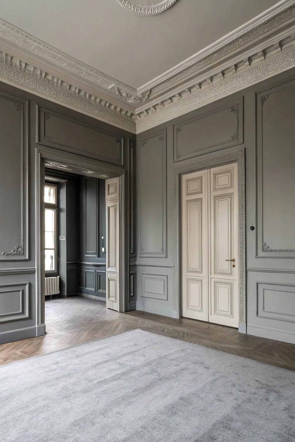 Contrasting architectural details create visual appeal.