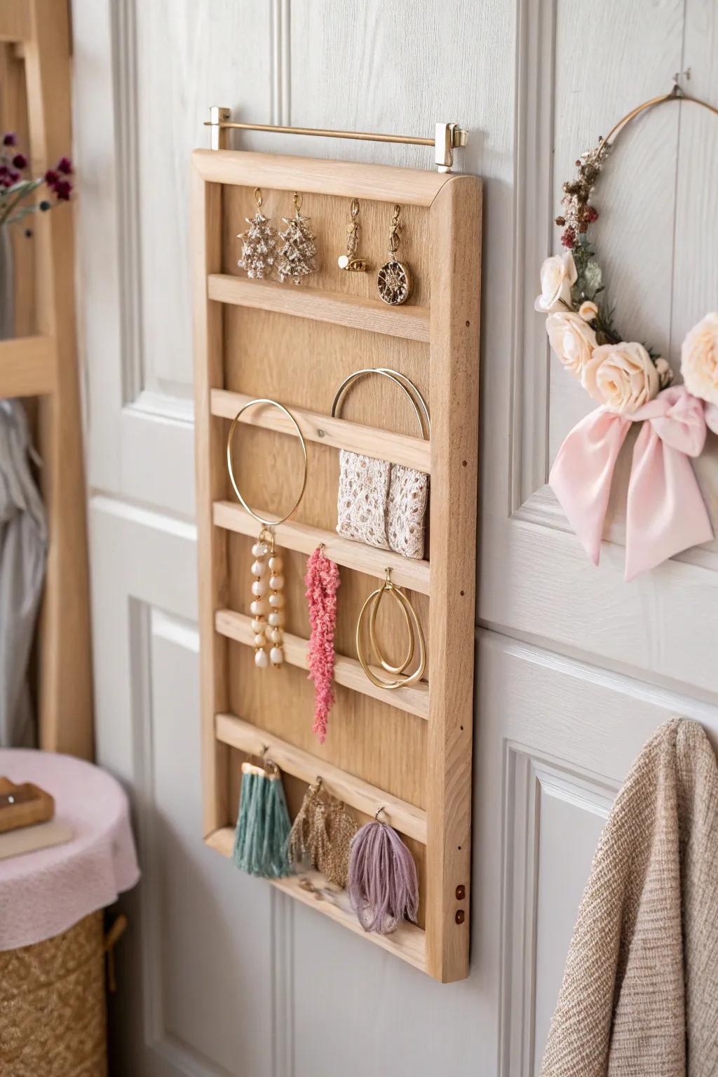 Elevate your space with this chic door-mount hair accessories organizer&mdash;where style meets functionality in the most beautiful way.