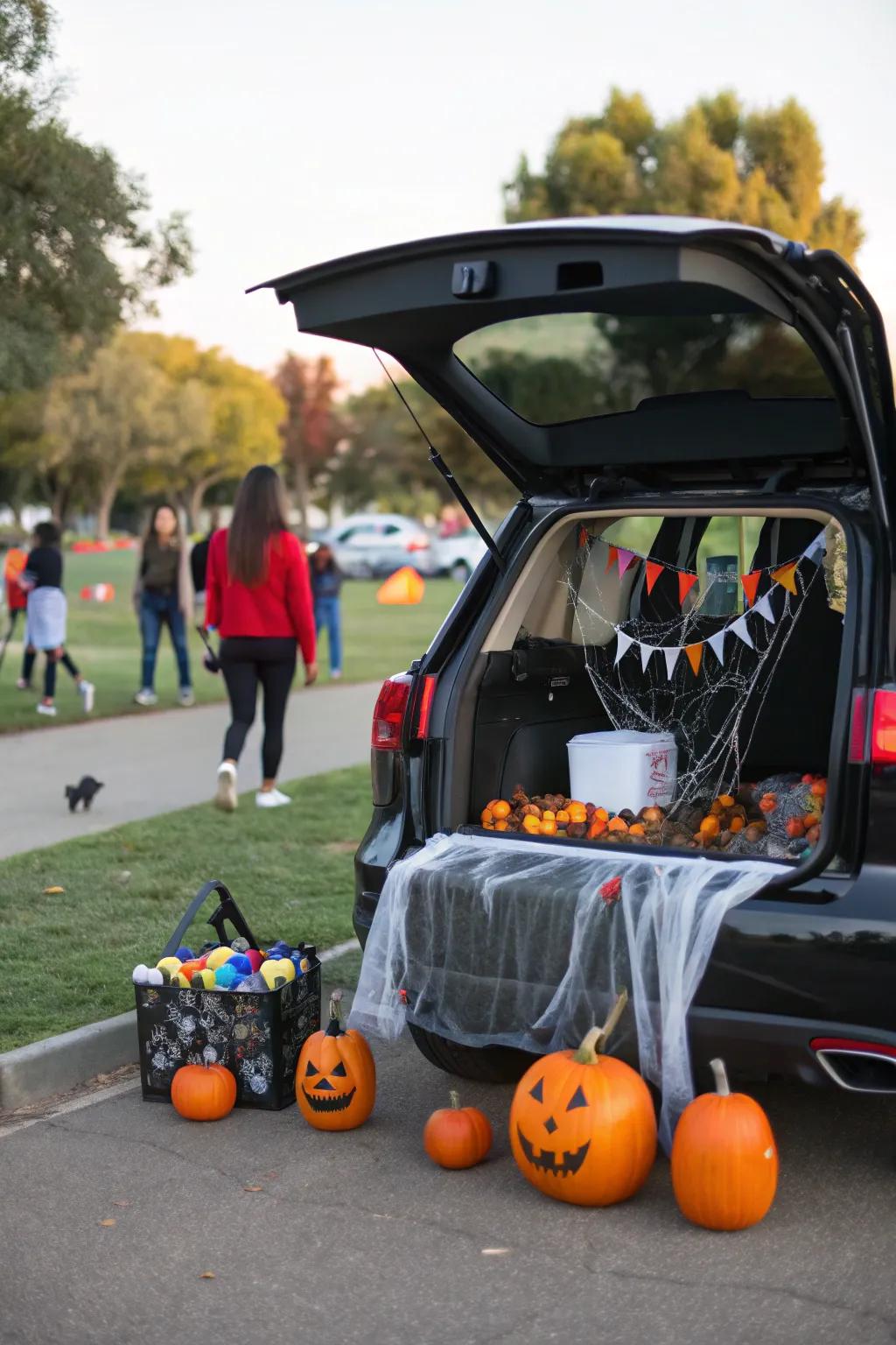 A thoughtfully decorated trunk is ideal for trunk or treat festivities.