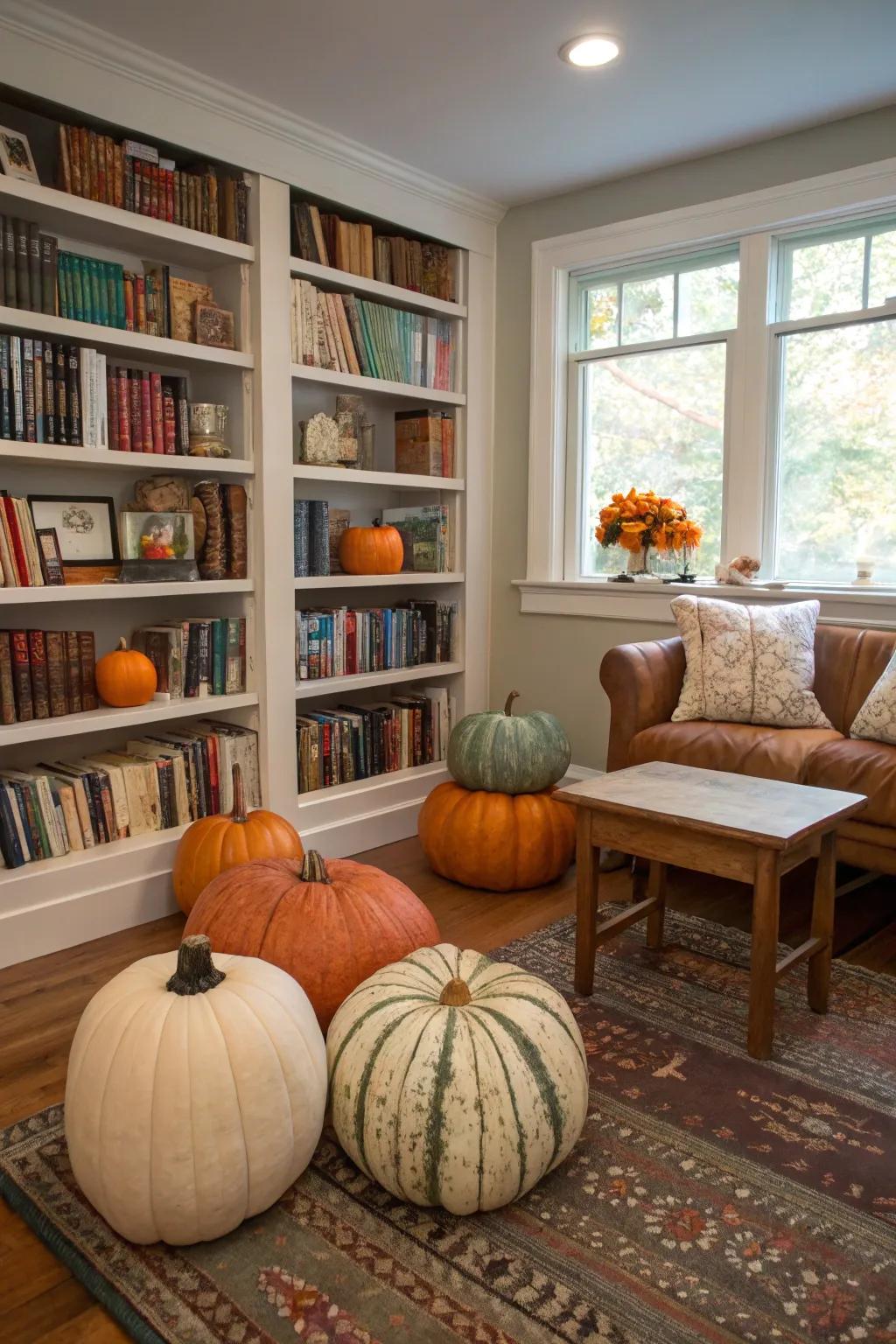 Gourds infuse Halloween allure to any setting.