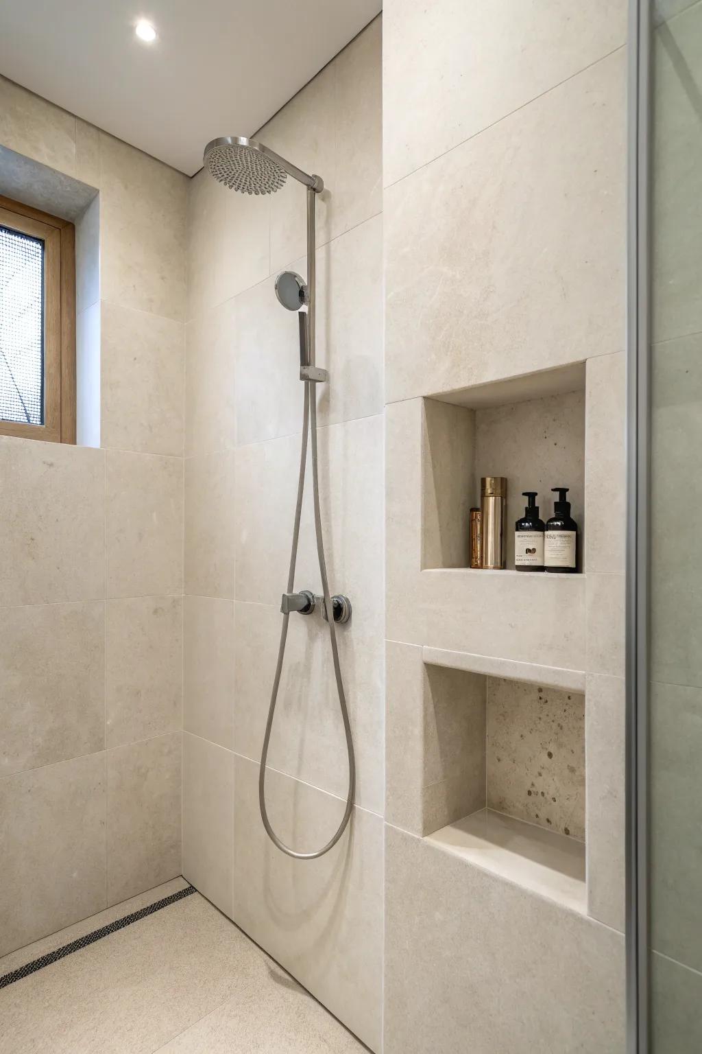 A wall niche provides a seamless look for your aqua sprayer.