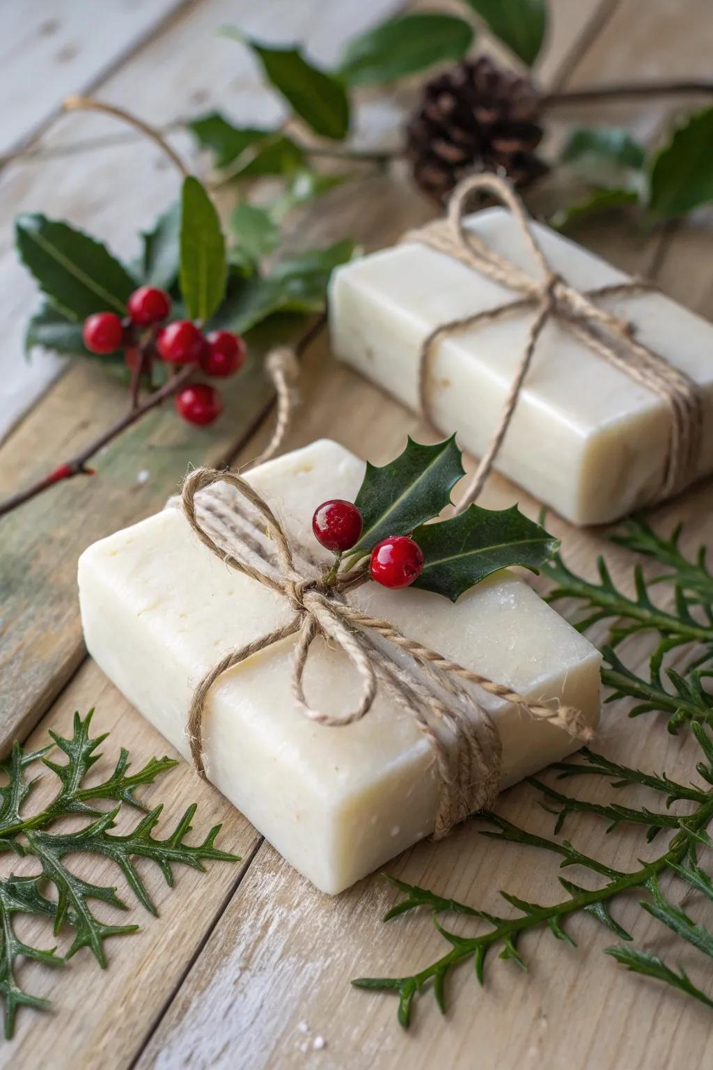 Hand cleanser wrapped using natural items for an earthy charm
