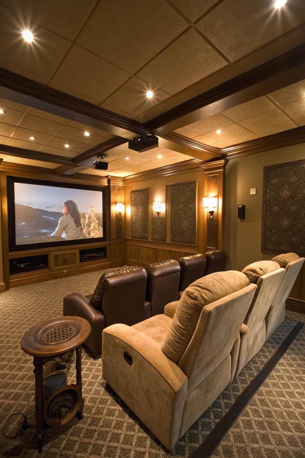 Soft surround lighting transforms your cinema into a magical space.